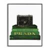 Stupell Industries 'Fashion Designer Purse Bookstack Green Black Watercolor ', Framed Giclee Art, Black, 11 x 14 Inches, Easy to Hang and Sturdy, Made in USA, by Amanda Greenwood view 1