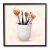 Stupell Industries Makeup Brush Cup Neutral Pink Grey Fashion Painting Framed Wall Art, Multi-Color view 1