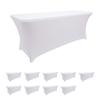 10 Pack Spandex Table Covers 6 Feet, Stretch/Fitted Table Covers for 6 Feet Folding Table, Rectangular Spandex Table Cloths for Wedding Party or Event by FELIZEST (6FT-10PCS, White) view 1