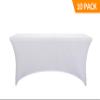 10 Pack Spandex Table Covers 6 Feet, Stretch/Fitted Table Covers for 6 Feet Folding Table, Rectangular Spandex Table Cloths for Wedding Party or Event by FELIZEST (6FT-10PCS, White) view 2