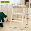 XWZJY 3 Step Stool-Folding Stairs Chair-Solid Wood Climb Step Ladder,for Living Room/Balcony/Courtyard,Load Bearing 120kg(Color : White) view 2