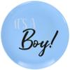 Amscan Dazzling It's a Boy Blue Coupe Plates, 7.5" - 20-Pack | Hot-Stamped Plastic Tableware Perfect for Baby Shower & Gender Reveal Parties view 2