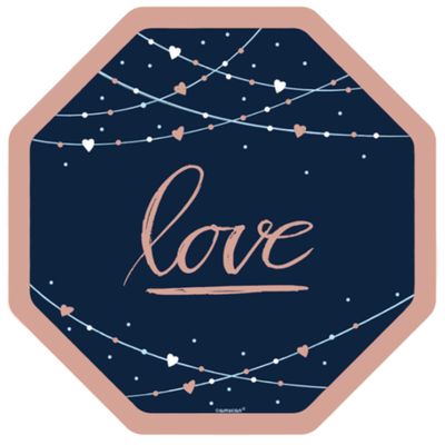 Love Design Metallic Octagonal Paper Plates - 10" | Multicolor | Pack of 8