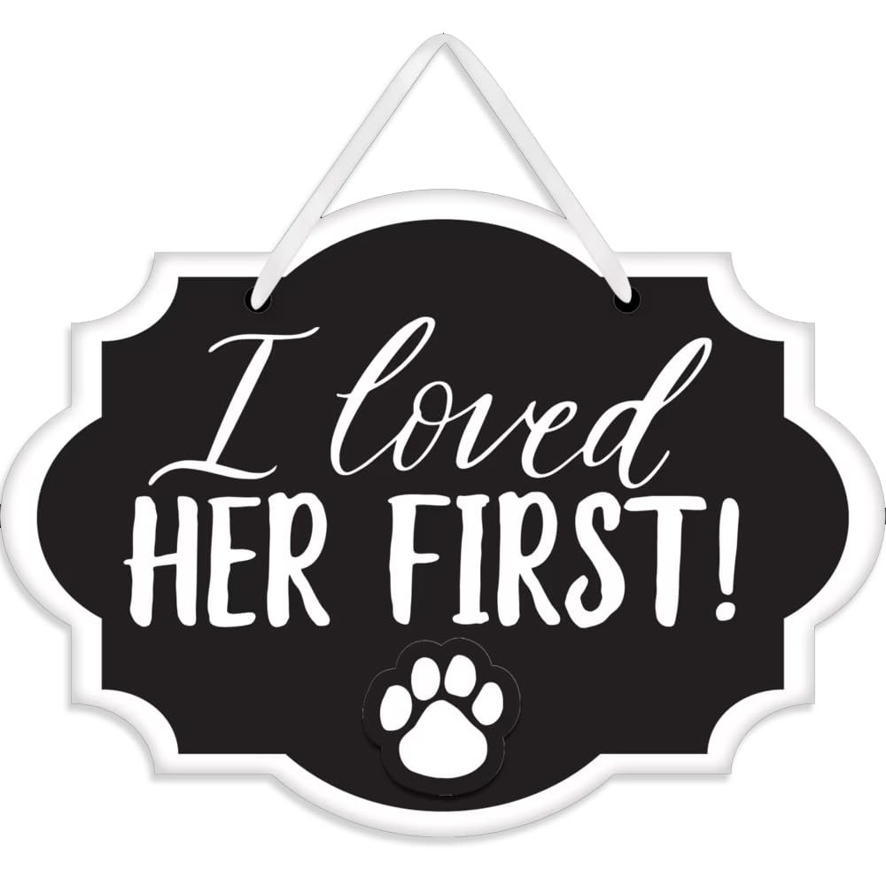 "I Loved Her First!" Wedding Mini Message Sign, 1 Pc, 5.12" x 5.62"