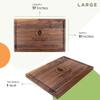 Center Logo-Personalized Wooden Cutting Board for Kitchen Juice Groove Natural Custom Engraved in USA, Corporate Restaurant Souvenir, Seminar Coworker Boss Appreciation (Walnut 11x17) view 2