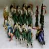 12 New Assorted Christmas Wood Tree Ornaments Nutcrackers and Trees view 1