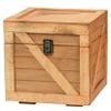Vintiquewise Decorative Wooden Crate Box with Lid, Stackable Wood Storage Crate for Display, Crafts, Decor, Small Wooden Storage Bin, Light Brown view 1
