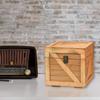 Vintiquewise Decorative Wooden Crate Box with Lid, Stackable Wood Storage Crate for Display, Crafts, Decor, Small Wooden Storage Bin, Light Brown view 2