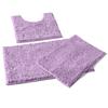 LuxUrux 3 Piece Bathroom Rug Set, Non-Slip Shaggy Chenille, Lavender, Includes U-Shaped Contour Toilet Mat, 20 x 30'' and 16 x 24'' Bath Mats, Machine Washable view 1