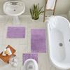 LuxUrux 3 Piece Bathroom Rug Set, Non-Slip Shaggy Chenille, Lavender, Includes U-Shaped Contour Toilet Mat, 20 x 30'' and 16 x 24'' Bath Mats, Machine Washable view 2