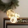 Melrose International Pine Cone Globes Set of 3 - LED Timer Orbs - Frosted Glass Holiday Decor Grey view 2