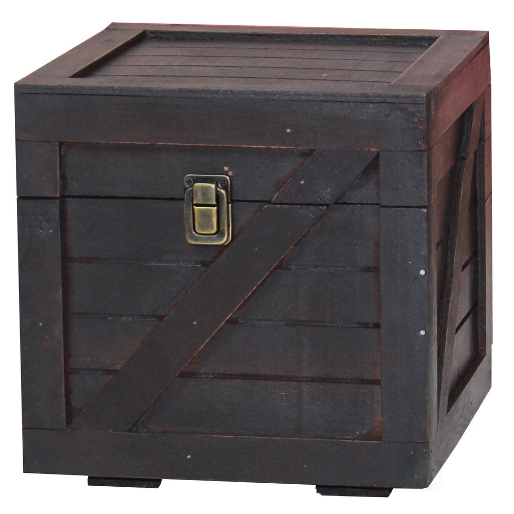 Vintiquewise Stackable Wooden Cargo Crate Style Storage Chest (Black)