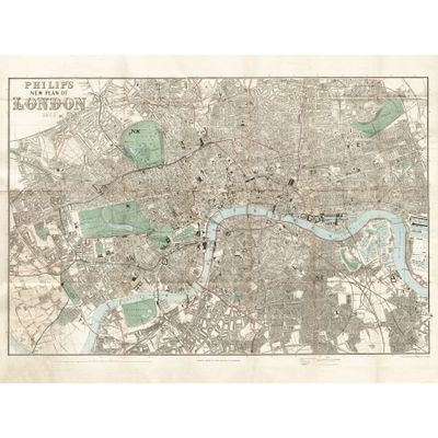 Artery8 Map Philip 1881 London City England Plan Chart Extra Large XL Wall Art Poster Print