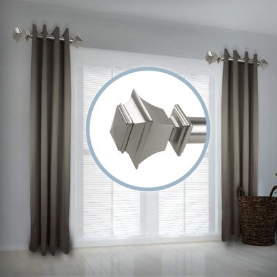 A&F Rod Decor - Chopin 1.5" Side Curtain Rod 12-20 inch (Set of 2) - Satin Nickel