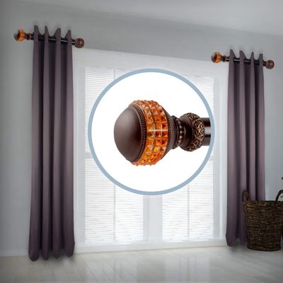 A&F Rod Decor - Glint 1.5" Side Curtain Rod 12-20 inch (Set of 2) - Cocoa