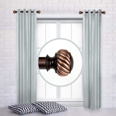 A&F Rod Decor - Seigfried 1" Side Curtain Rod 12-20 inch (Set of 2) - Bronze