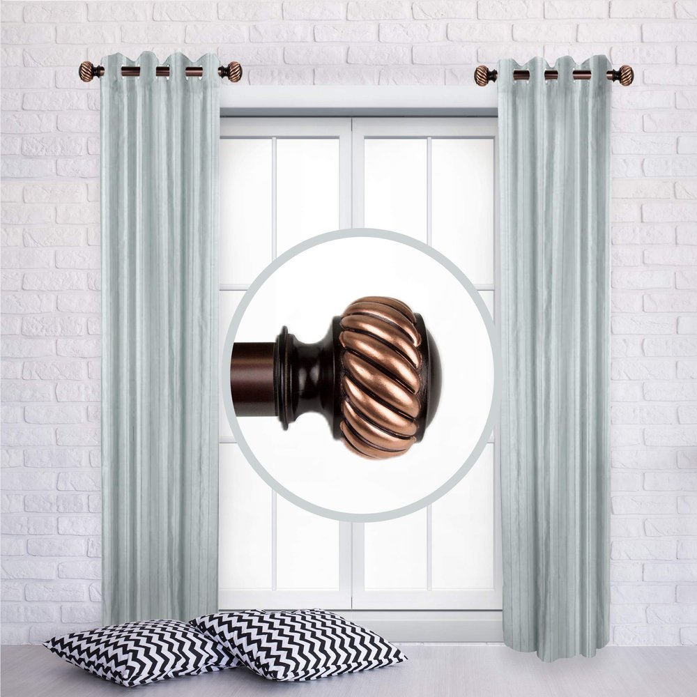 A&F Rod Decor - Seigfried 1" Side Curtain Rod 12-20 inch (Set of 2) - Bronze
