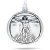 1487 Leonardo da Vinci's 'The Vitruvian Man' Glass Ball Christmas Ornament 4 Inches view 1