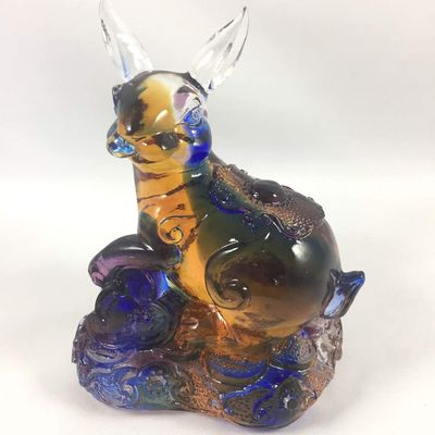 Amore Jewell Chinese Zodiac Collection - Rabbit Fengshui Decoration Ornament Gift for Home & Office (Liuli Crystal Glass)