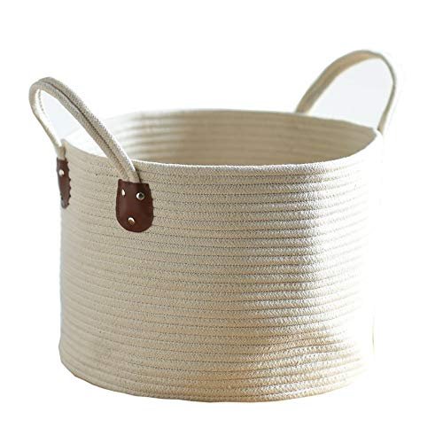 Laundry Baskets Cotton Rope Hamper Clothing Storage Basket Toy Debris Storage Basket Bedroom Collapsible Organizer Large Laundry Bucket