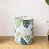 Laundry Baskets Green Leaves Tropical Cotton Linen Toy Storage Laundry Basket Large Capacity Printed With Handle Fold Bin view 1