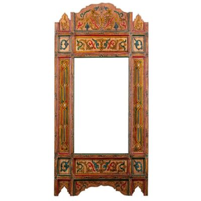 Moroccan mirror frame, Farmhouse mirror, Arch mirror, Large wooden mirror, Rustic Bathroom Mirror Frame, Red Brick Rectangular Hanging Wall (Wood Vintage)