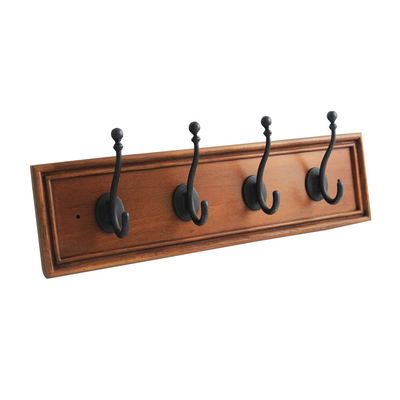 Hickory Hardware S077229-MGVB-6B Cottage Hook Rail, Medium Wood Grain with Vintage Bronze, 6 Each