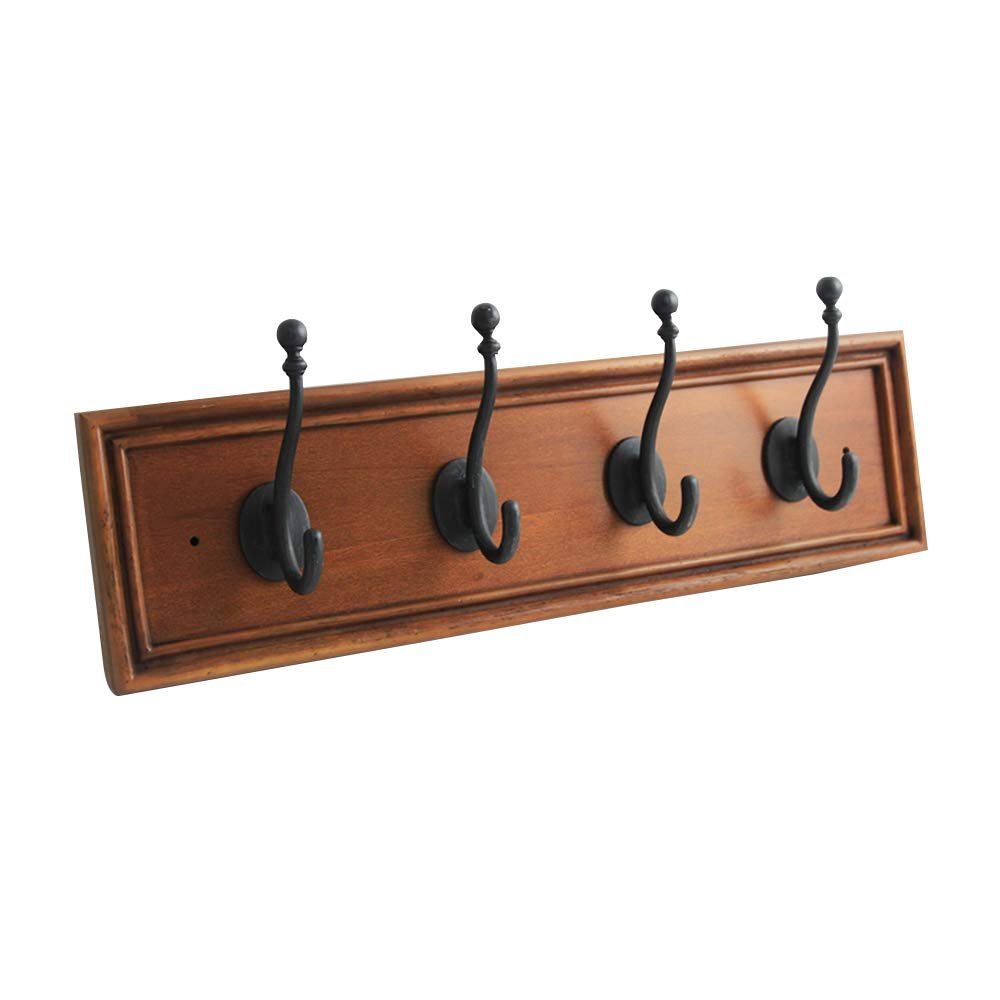 Hickory Hardware S077229-MGVB-6B Cottage Hook Rail, Medium Wood Grain with Vintage Bronze, 6 Each