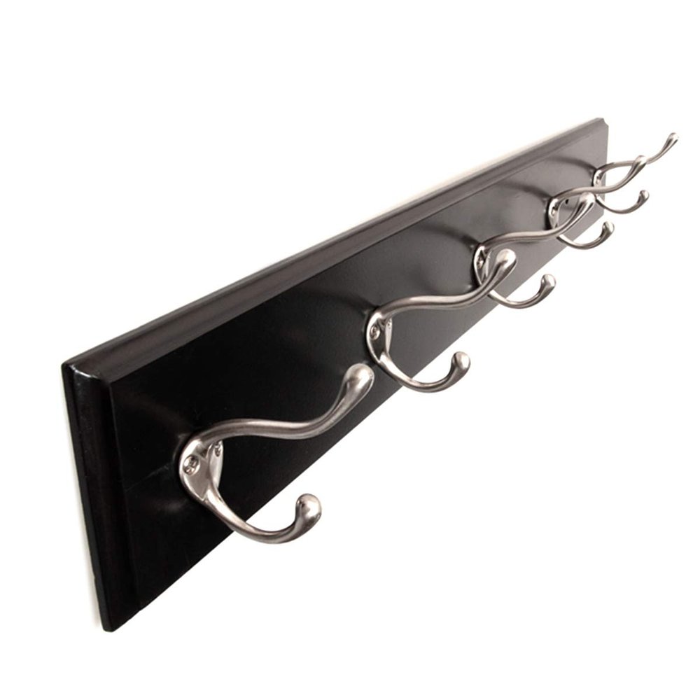 Hickory Hardware S077224-BLSN-6B Universal Hook Rail, Black with Satin Nickel, 6 Each