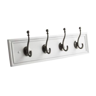 Hickory Hardware S077229-WSN-6B Cottage Hook Rail, White with Satin Nickel, 6 Each