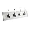 Hickory Hardware S077229-WSN-6B Cottage Hook Rail, White with Satin Nickel, 6 Each view 1