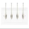 Hickory Hardware S077229-WSN-6B Cottage Hook Rail, White with Satin Nickel, 6 Each view 2