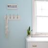 Hickory Hardware S077229-WSN-6B Cottage Hook Rail, White with Satin Nickel, 6 Each view 3