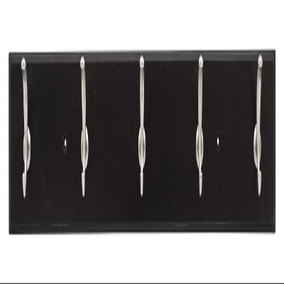 Hickory Hardware S077223-COSN-6B Luna Hook Rail, Cocoa Wood Grain with Satin Nickel, 6 Each