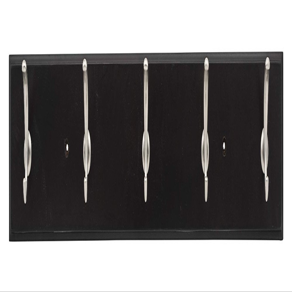 Hickory Hardware S077223-COSN-6B Luna Hook Rail, Cocoa Wood Grain with Satin Nickel, 6 Each