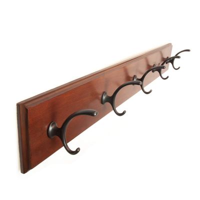 Hickory Hardware S077223-MG10B-6B Luna Hook Rail, Medium Wood Grain with Oil-Rubbed Bronze, 6 Each
