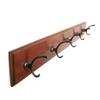 Hickory Hardware S077223-MG10B-6B Luna Hook Rail, Medium Wood Grain with Oil-Rubbed Bronze, 6 Each view 1
