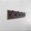 Hickory Hardware S077223-MG10B-6B Luna Hook Rail, Medium Wood Grain with Oil-Rubbed Bronze, 6 Each view 3