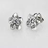 BansrirachaFashion Jewelry Crystal Five Leaves Flowers White AAA Zircon Amethyst 925 Sterling Silver Stud Earrings (White) view 1