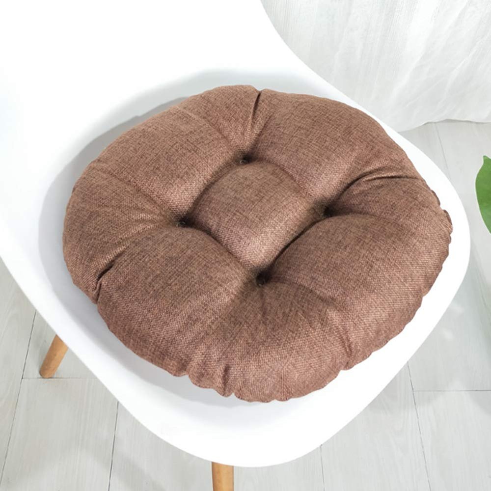 vctops 20" Round Bar Stool Cushion, Linen Fabric and Thick Padding, Comfortable Sitting for Round Wooden/Metal Stools Light Coffee