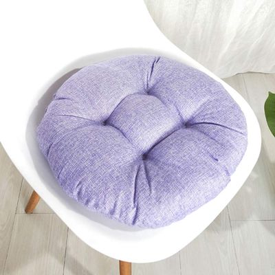 vctops 20" Round Bar Stool Cushion, Linen Fabric and Thick Padding, Comfortable Sitting for Round Wooden/Metal Stools Purple
