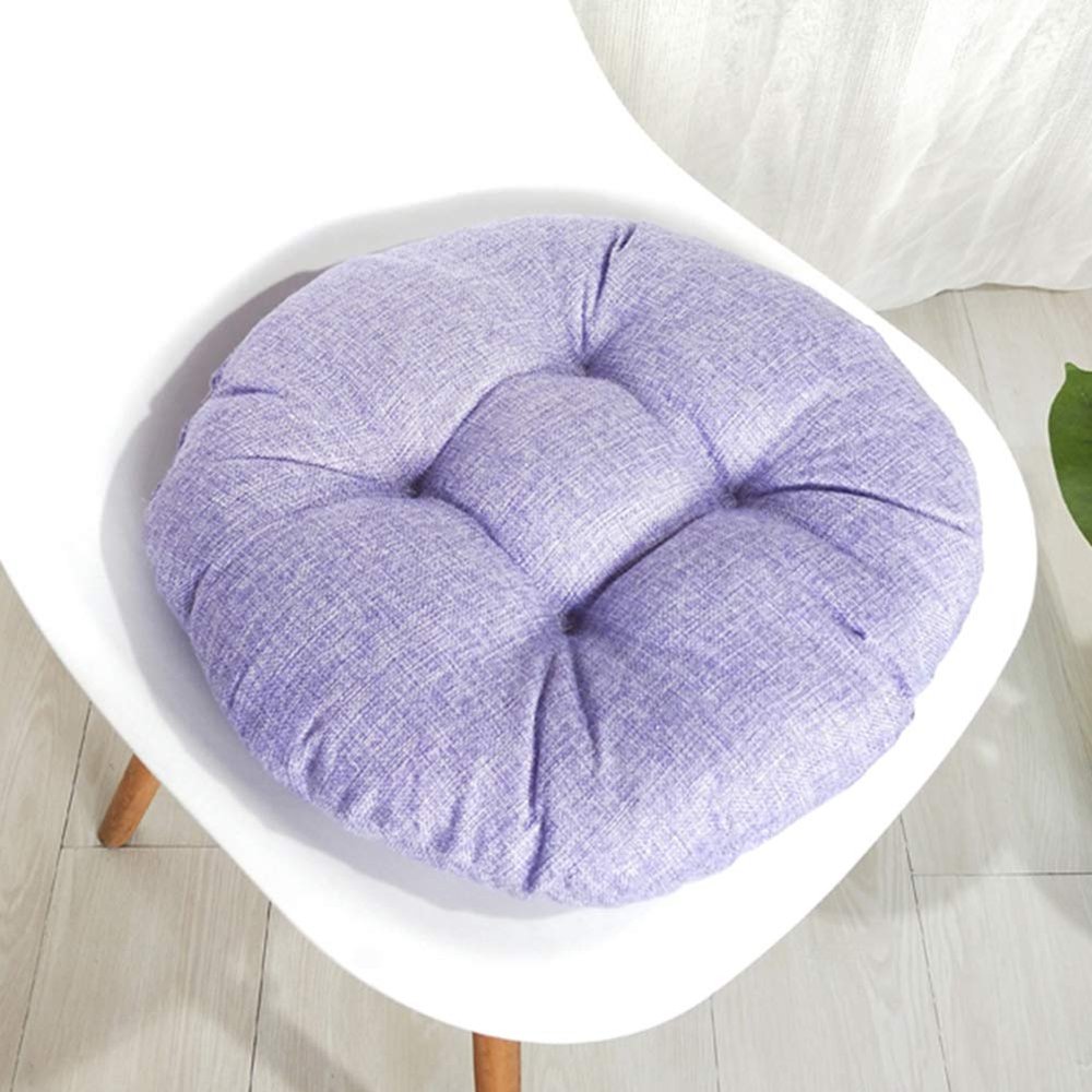vctops 20" Round Bar Stool Cushion, Linen Fabric and Thick Padding, Comfortable Sitting for Round Wooden/Metal Stools Purple