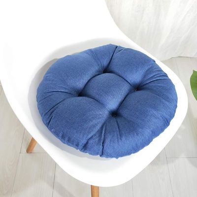 vctops 20" Round Bar Stool Cushion, Linen Fabric and Thick Padding, Comfortable Sitting for Round Wooden/Metal Stools Sapphire Blue