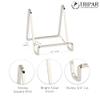 TRIPAR 3-Inch Metal Silver Plated Square Book Holder/Stand, Wire Mini Easel, Small Photo Stands for Table, Display for Picture Frames, Plaques & Plates view 3