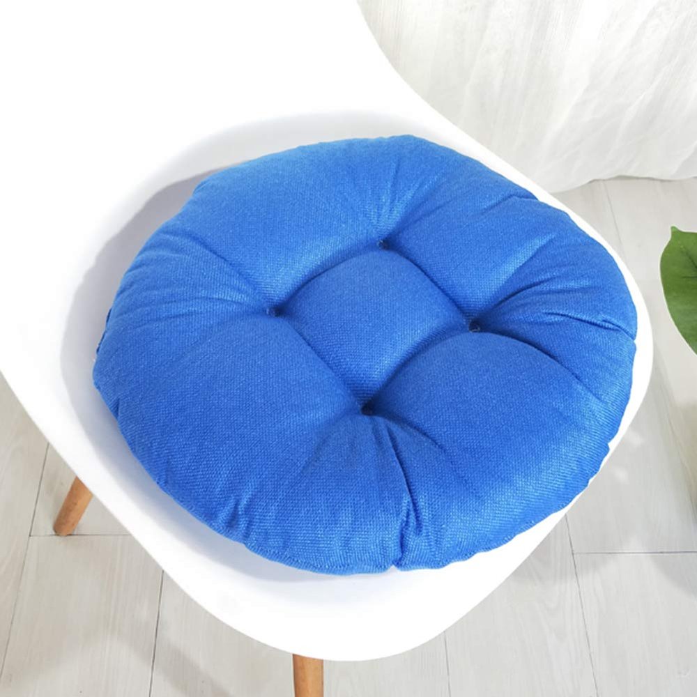 vctops 20" Round Bar Stool Cushion, Linen Fabric and Thick Padding, Comfortable Sitting for Round Wooden/Metal Stools Light Blue
