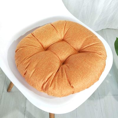 vctops 20" Round Bar Stool Cushion, Linen Fabric and Thick Padding, Comfortable Sitting for Round Wooden/Metal Stools Orange