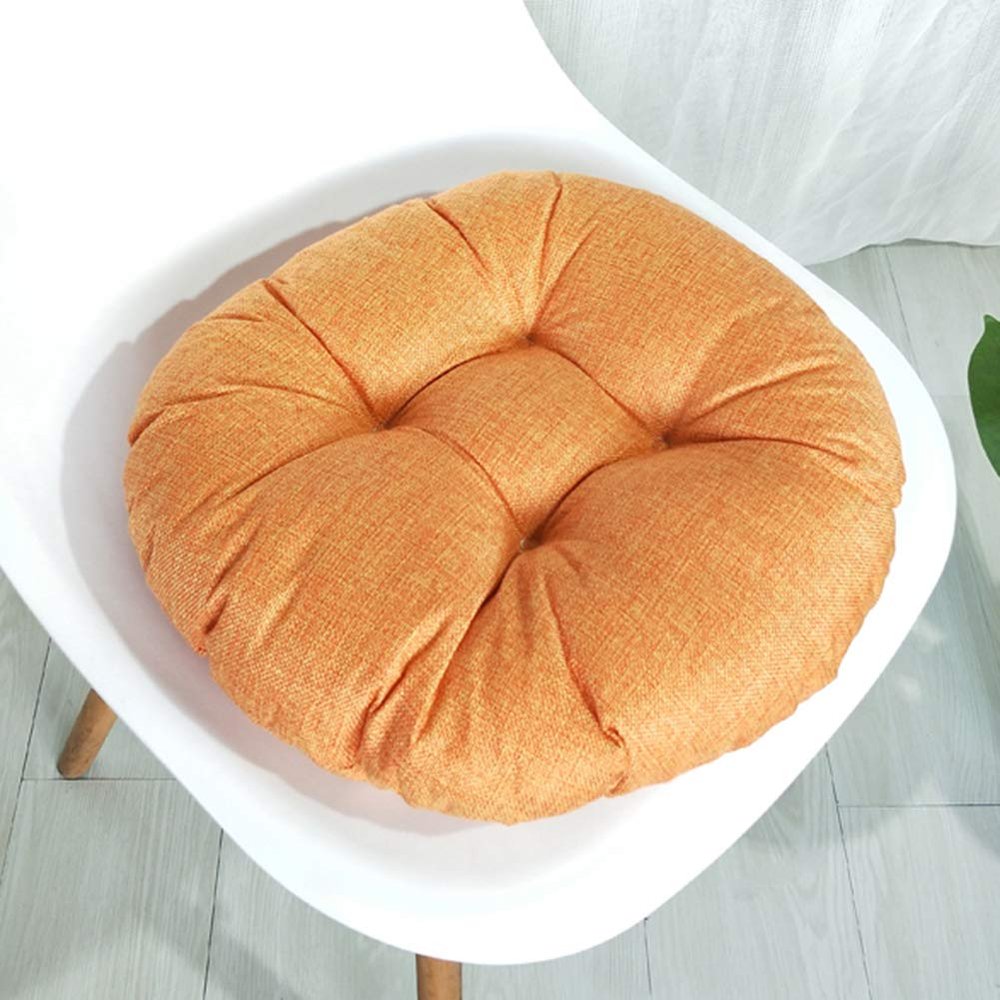 vctops 20" Round Bar Stool Cushion, Linen Fabric and Thick Padding, Comfortable Sitting for Round Wooden/Metal Stools Orange