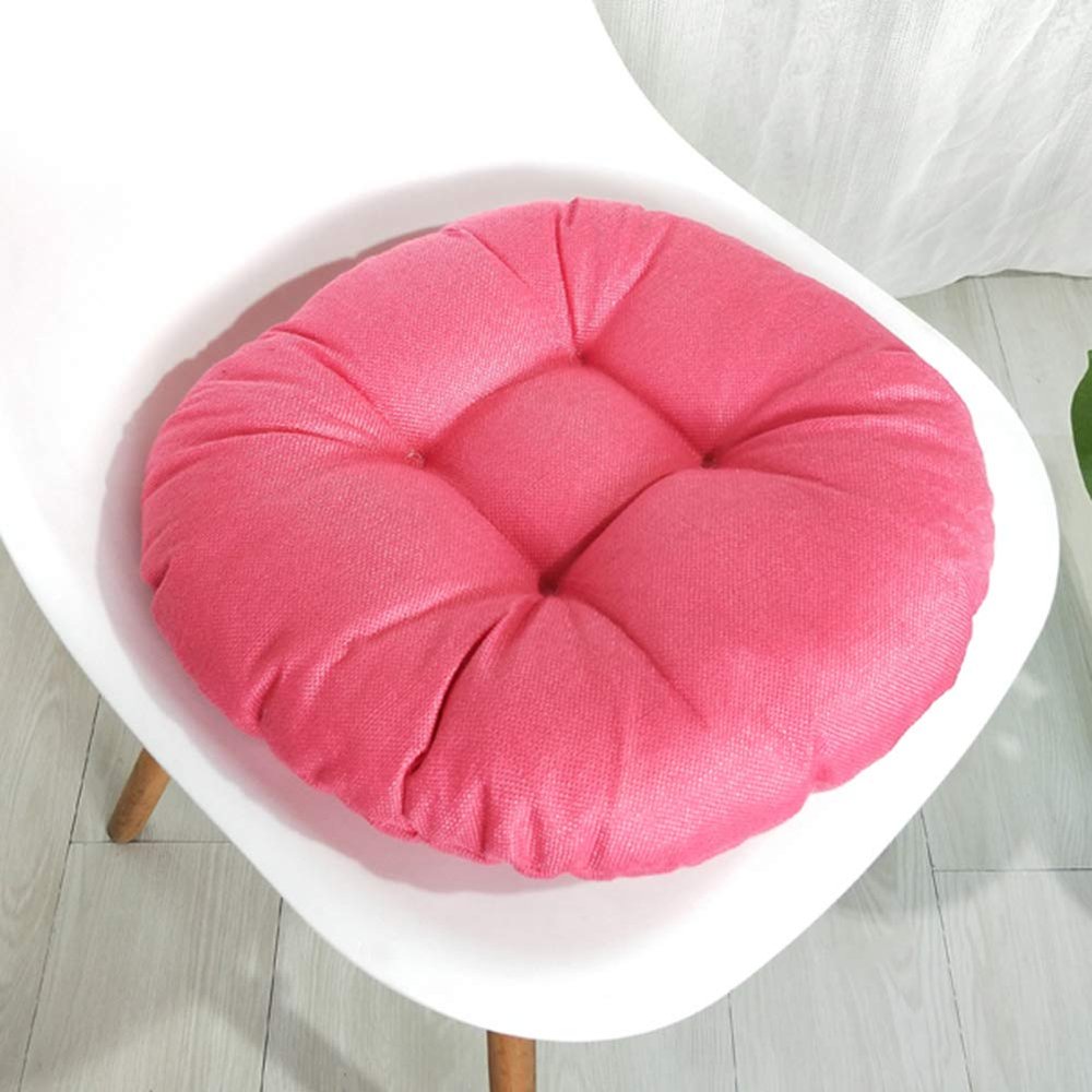 vctops 20" Round Bar Stool Cushion, Linen Fabric and Thick Padding, Comfortable Sitting for Round Wooden/Metal Stools Tao Red
