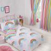 Price Right Home Rainbow Sky Striped Junior Toddler Bed Fitted Sheet and Pillowcase Set view 2