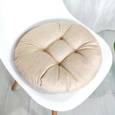 vctops 20" Round Bar Stool Cushion, Linen Fabric and Thick Padding, Comfortable Sitting for Round Wooden/Metal Stools Yama